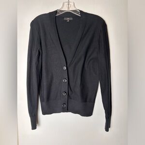 J. Crew Women’s Black Casual V Neck Thin Knit Cardigan 4 Button Front Size XS